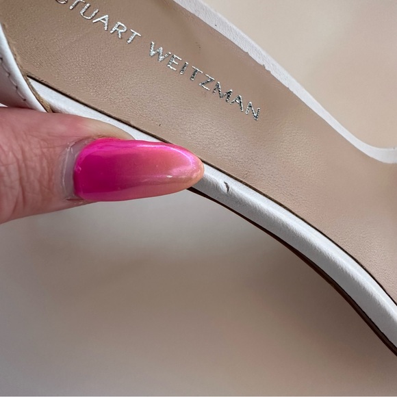 Stuart Weitzman NunakedCurve 85 Sandal Heel in White - Picture 8 of 15